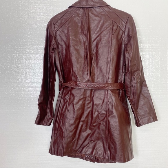 Classic Directions Leather Chestnut Button Front Fully Lined Leather Jacket Sz12 - Picture 2 of 12